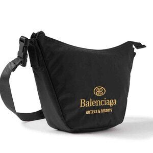 BALENCIAGA Nylon Hotel Sling Bag Black